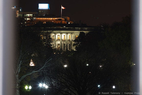 White House from Washington Monument at Night