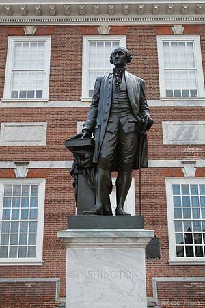 George Washington outside Independence Hall
