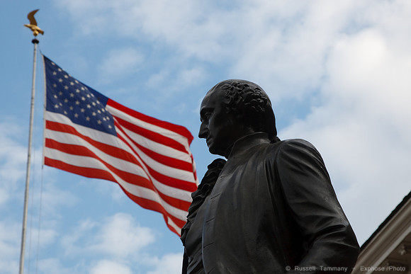 George Washington outside Independence Hall